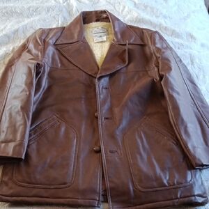 Vintage 70's Men's Brown Leather Jacket